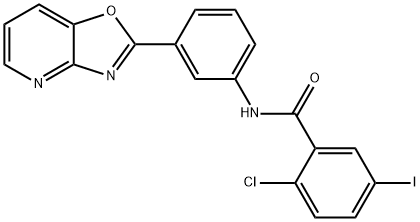 2-chloro-5-iodo-N-(3-[1,3]oxazolo[4,5-b]pyridin-2-ylphenyl)benzamide Structure