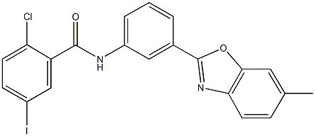 313985-22-7 2-chloro-5-iodo-N-[3-(6-methyl-1,3-benzoxazol-2-yl)phenyl]benzamide