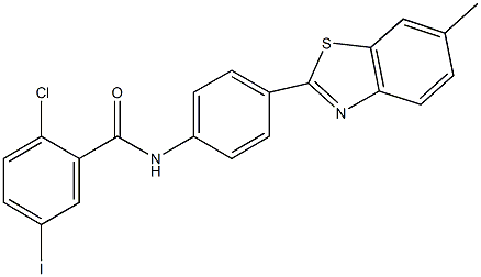 313985-24-9 2-chloro-5-iodo-N-[4-(6-methyl-1,3-benzothiazol-2-yl)phenyl]benzamide