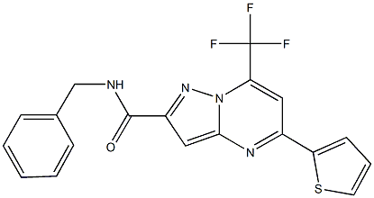 N-benzyl-5-(2-thienyl)-7-(trifluoromethyl)pyrazolo[1,5-a]pyrimidine-2-carboxamide Structure