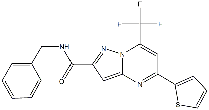 N-benzyl-5-(2-thienyl)-7-(trifluoromethyl)pyrazolo[1,5-a]pyrimidine-2-carboxamide Struktur