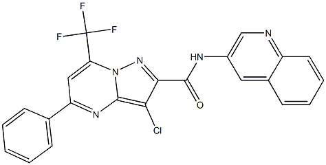 3-chloro-5-phenyl-N-(3-quinolinyl)-7-(trifluoromethyl)pyrazolo[1,5-a]pyrimidine-2-carboxamide,313986-81-1,结构式