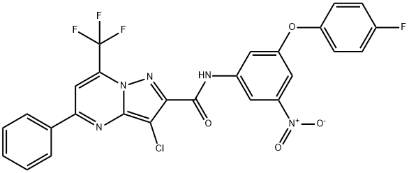 313986-83-3 3-chloro-N-{3-(4-fluorophenoxy)-5-nitrophenyl}-5-phenyl-7-(trifluoromethyl)pyrazolo[1,5-a]pyrimidine-2-carboxamide