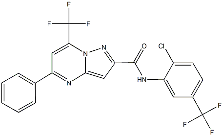 N-[2-chloro-5-(trifluoromethyl)phenyl]-5-phenyl-7-(trifluoromethyl)pyrazolo[1,5-a]pyrimidine-2-carboxamide Structure