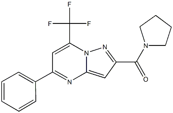 5-phenyl-2-(1-pyrrolidinylcarbonyl)-7-(trifluoromethyl)pyrazolo[1,5-a]pyrimidine Structure