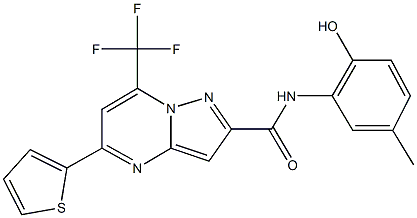 N-(2-hydroxy-5-methylphenyl)-5-(2-thienyl)-7-(trifluoromethyl)pyrazolo[1,5-a]pyrimidine-2-carboxamide Structure