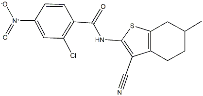 2-chloro-N-(3-cyano-6-methyl-4,5,6,7-tetrahydro-1-benzothien-2-yl)-4-nitrobenzamide,314022-82-7,结构式