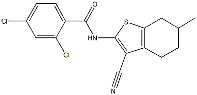 2,4-dichloro-N-(3-cyano-6-methyl-4,5,6,7-tetrahydro-1-benzothien-2-yl)benzamide Structure