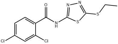 2,4-dichloro-N-[5-(ethylsulfanyl)-1,3,4-thiadiazol-2-yl]benzamide 化学構造式