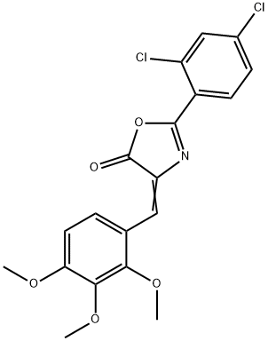 2-(2,4-dichlorophenyl)-4-(2,3,4-trimethoxybenzylidene)-1,3-oxazol-5(4H)-one Struktur