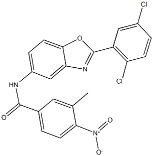 N-[2-(2,5-dichlorophenyl)-1,3-benzoxazol-5-yl]-4-nitro-3-methylbenzamide Structure