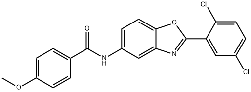 N-[2-(2,5-dichlorophenyl)-1,3-benzoxazol-5-yl]-4-methoxybenzamide 结构式