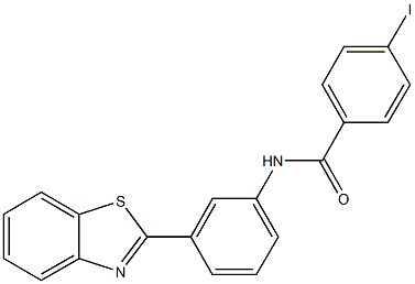 N-[3-(1,3-benzothiazol-2-yl)phenyl]-4-iodobenzamide 结构式