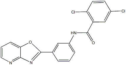2,5-dichloro-N-(3-[1,3]oxazolo[4,5-b]pyridin-2-ylphenyl)benzamide 化学構造式