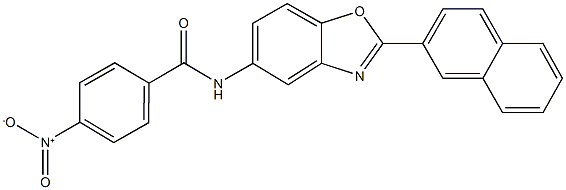 4-nitro-N-[2-(2-naphthyl)-1,3-benzoxazol-5-yl]benzamide 化学構造式