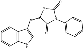 5-(1H-indol-3-ylmethylene)-3-phenyl-1,3-thiazolidine-2,4-dione 结构式