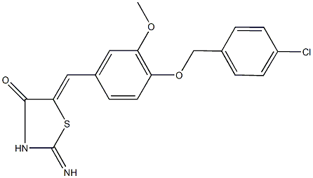 5-{4-[(4-chlorobenzyl)oxy]-3-methoxybenzylidene}-2-imino-1,3-thiazolidin-4-one,314030-88-1,结构式