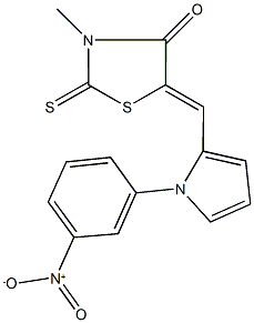 5-[(1-{3-nitrophenyl}-1H-pyrrol-2-yl)methylene]-3-methyl-2-thioxo-1,3-thiazolidin-4-one Structure