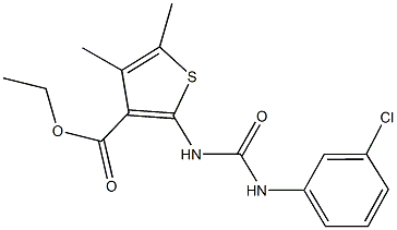 ethyl 2-{[(3-chloroanilino)carbonyl]amino}-4,5-dimethyl-3-thiophenecarboxylate Structure