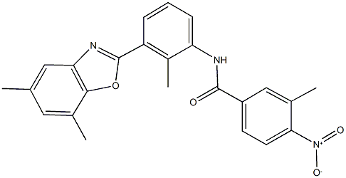 N-[3-(5,7-dimethyl-1,3-benzoxazol-2-yl)-2-methylphenyl]-4-nitro-3-methylbenzamide Structure