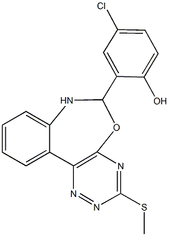 4-chloro-2-[3-(methylsulfanyl)-6,7-dihydro[1,2,4]triazino[5,6-d][3,1]benzoxazepin-6-yl]phenol|
