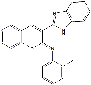 N-[3-(1H-benzimidazol-2-yl)-2H-chromen-2-ylidene]-N-(2-methylphenyl)amine Structure