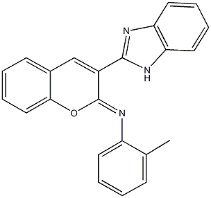 N-[3-(1H-benzimidazol-2-yl)-2H-chromen-2-ylidene]-N-(2-methylphenyl)amine Struktur