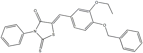 5-[4-(benzyloxy)-3-ethoxybenzylidene]-3-phenyl-2-thioxo-1,3-thiazolidin-4-one,314036-17-4,结构式