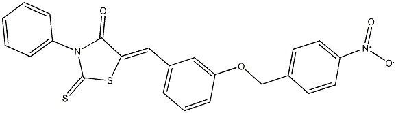 5-[3-({4-nitrobenzyl}oxy)benzylidene]-3-phenyl-2-thioxo-1,3-thiazolidin-4-one Structure