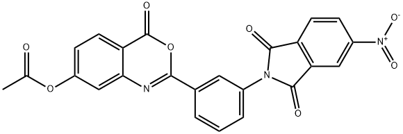 2-(3-{5-nitro-1,3-dioxo-1,3-dihydro-2H-isoindol-2-yl}phenyl)-4-oxo-4H-3,1-benzoxazin-7-yl acetate|