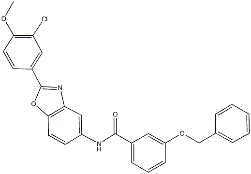 3-(benzyloxy)-N-[2-(3-chloro-4-methoxyphenyl)-1,3-benzoxazol-5-yl]benzamide,314039-19-5,结构式