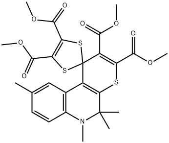 tetramethyl 5',5',6',9'-tetramethyl-5',6'-dihydrospiro[1,3-dithiole-2,1'=(1'H)-thiopyrano[2,3-c]quinoline]-2',3',4,5-tetracarboxylate Structure