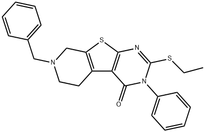 7-benzyl-2-(ethylsulfanyl)-3-phenyl-5,6,7,8-tetrahydropyrido[4',3':4,5]thieno[2,3-d]pyrimidin-4(3H)-one,314041-95-7,结构式