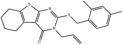 3-allyl-2-[(2,4-dimethylbenzyl)sulfanyl]-5,6,7,8-tetrahydro[1]benzothieno[2,3-d]pyrimidin-4(3H)-one Structure