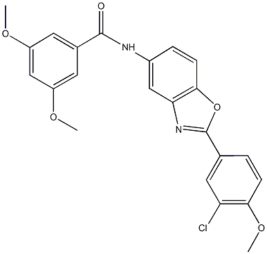 N-[2-(3-chloro-4-methoxyphenyl)-1,3-benzoxazol-5-yl]-3,5-dimethoxybenzamide Structure