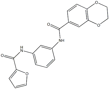 N-[3-(2-furoylamino)phenyl]-2,3-dihydro-1,4-benzodioxine-6-carboxamide Structure