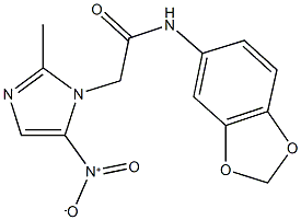 N-(1,3-benzodioxol-5-yl)-2-{5-nitro-2-methyl-1H-imidazol-1-yl}acetamide Structure