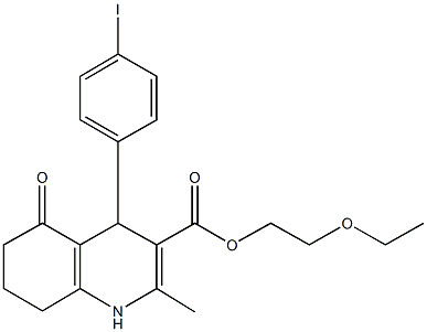 2-ethoxyethyl 4-(4-iodophenyl)-2-methyl-5-oxo-1,4,5,6,7,8-hexahydro-3-quinolinecarboxylate Struktur