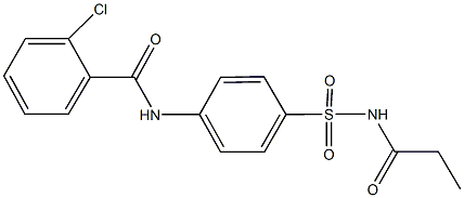 2-chloro-N-{4-[(propionylamino)sulfonyl]phenyl}benzamide Structure