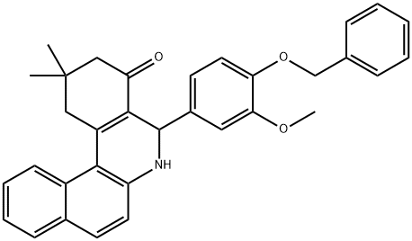 5-[4-(benzyloxy)-3-methoxyphenyl]-2,2-dimethyl-2,3,5,6-tetrahydrobenzo[a]phenanthridin-4(1H)-one,314047-41-1,结构式