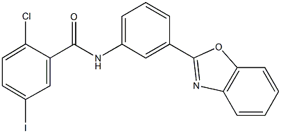 N-[3-(1,3-benzoxazol-2-yl)phenyl]-2-chloro-5-iodobenzamide Structure