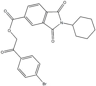 2-(4-bromophenyl)-2-oxoethyl 2-cyclohexyl-1,3-dioxo-5-isoindolinecarboxylate 化学構造式