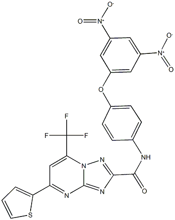 N-(4-{3,5-bisnitrophenoxy}phenyl)-5-(2-thienyl)-7-(trifluoromethyl)[1,2,4]triazolo[1,5-a]pyrimidine-2-carboxamide|