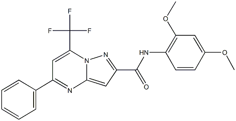 N-(2,4-dimethoxyphenyl)-5-phenyl-7-(trifluoromethyl)pyrazolo[1,5-a]pyrimidine-2-carboxamide,314048-59-4,结构式