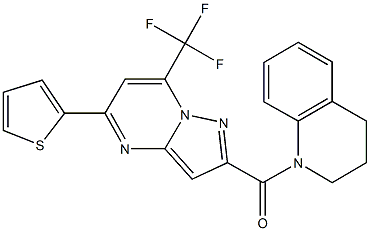 1-{[5-(2-thienyl)-7-(trifluoromethyl)pyrazolo[1,5-a]pyrimidin-2-yl]carbonyl}-1,2,3,4-tetrahydroquinoline Structure