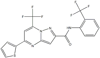 5-(2-thienyl)-7-(trifluoromethyl)-N-[2-(trifluoromethyl)phenyl]pyrazolo[1,5-a]pyrimidine-2-carboxamide Structure