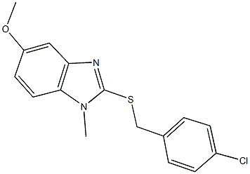 2-[(4-chlorobenzyl)sulfanyl]-1-methyl-1H-benzimidazol-5-yl methyl ether Structure