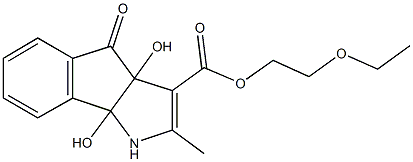 2-ethoxyethyl 3a,8b-dihydroxy-2-methyl-4-oxo-1,3a,4,8b-tetrahydroindeno[1,2-b]pyrrole-3-carboxylate Structure