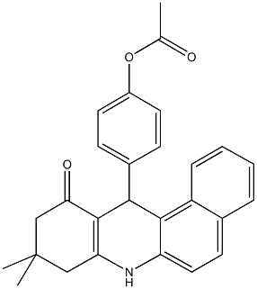 4-(9,9-dimethyl-11-oxo-7,8,9,10,11,12-hexahydrobenzo[a]acridin-12-yl)phenyl acetate Struktur