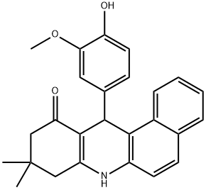 12-(4-hydroxy-3-methoxyphenyl)-9,9-dimethyl-8,9,10,12-tetrahydrobenzo[a]acridin-11(7H)-one,314052-33-0,结构式